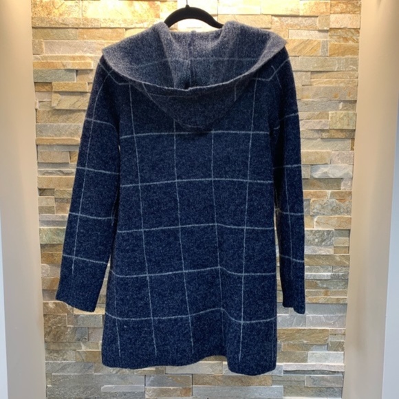 Cyrus Windowpane Hooded Cardigan Coat - Picture 5 of 6